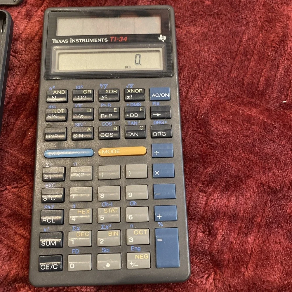 (2) Texas Instruments‎ TI-34 Scientific Solar Calculator w/ Cover